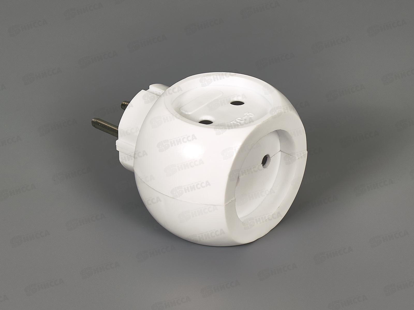 Тройник белый круглый 6А ТС-3 Веллконт  *50    ш