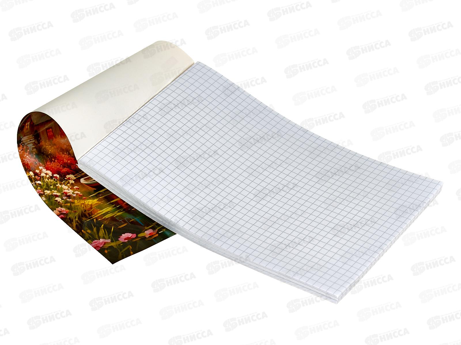 Блокнот 96листов Hatber А5 Дом у озера клетка на скобе 31344*50