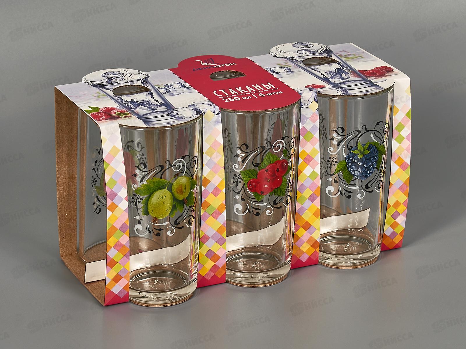 Набор стаканов 6 штук 146-Д для сока Ягодный сад *4