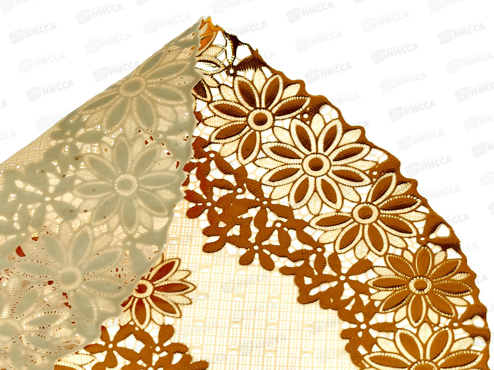 Салфетка ажурная GRACE Лейс 30*30 LO-1008А золото круг 96215 *12