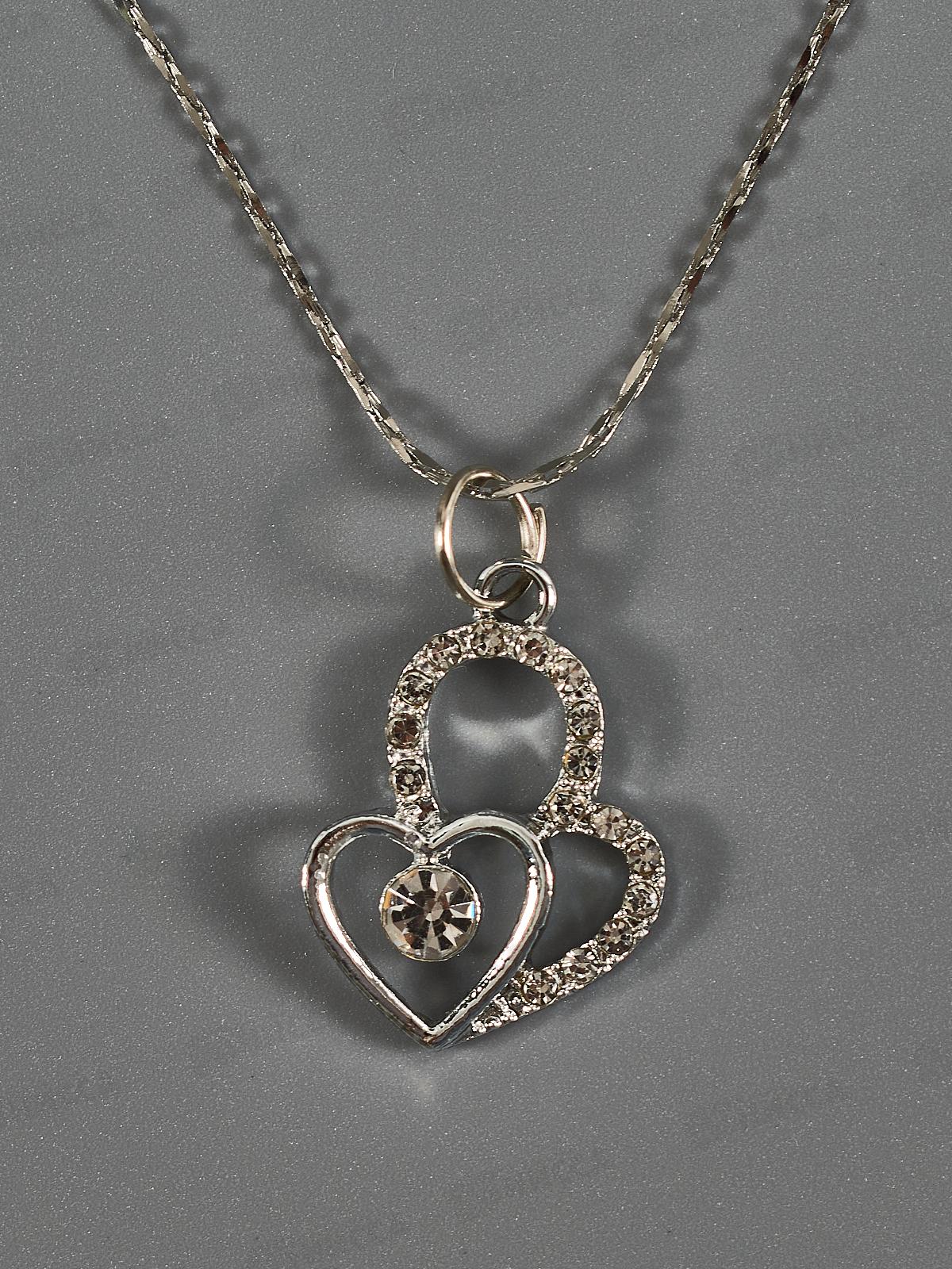 Подвеска-цепочка п/сер тонкое с кулоном стразы №2316 в асс