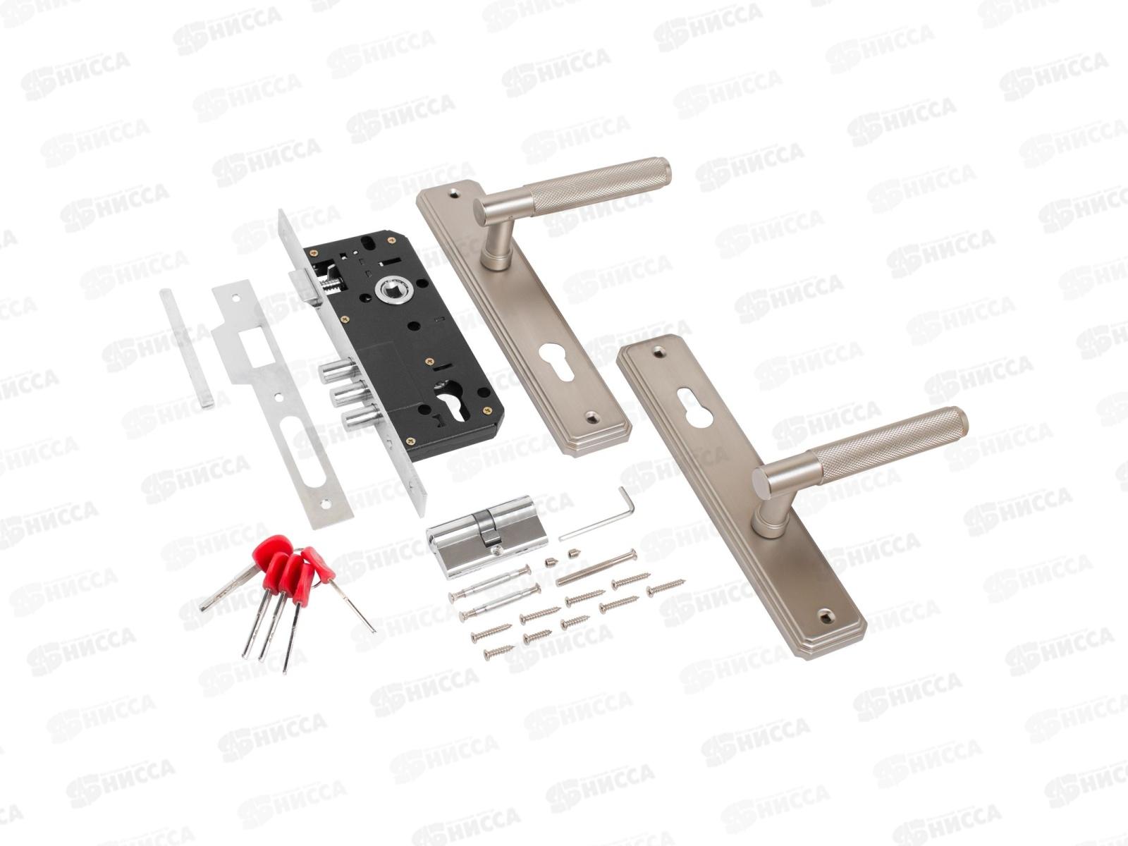Замок врезной Булат ЗВ4-3.02.08 Ферона мат никель 5п кл с/руч 003 *12