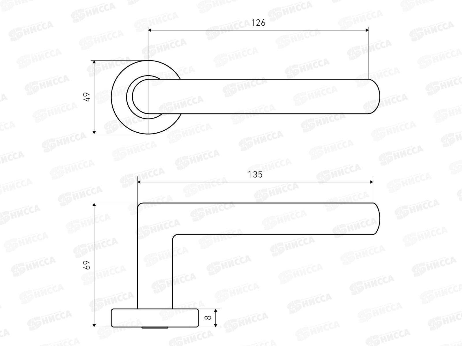 Ручки для дверей Аллюр 1801 SS BL матовый черный INOX комплект *20 731