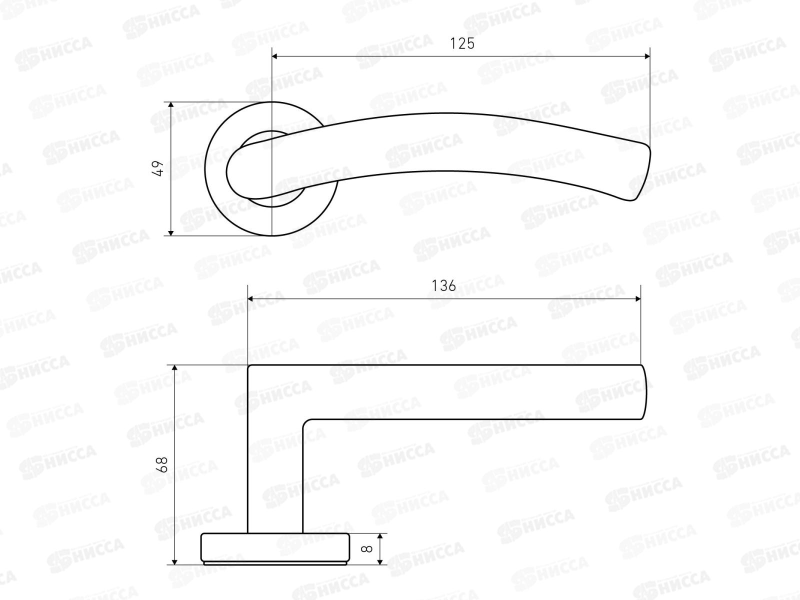 Ручки для дверей Аллюр 1803 SS BL матовый черный INOX комплект *20 737