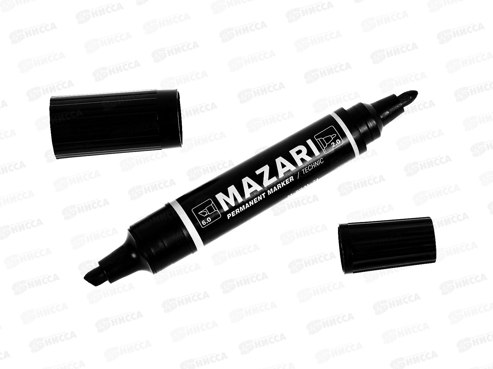 Маркер MAZARI Technic перм. двуст., 2/6мм, черный, M-5041-71*10/1000