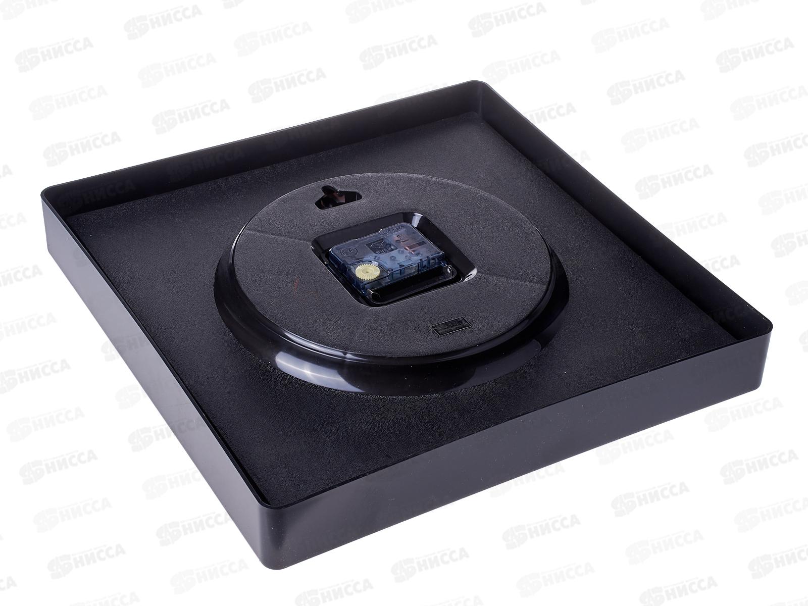 Часы настенные &quot21 Век&quot 3028-012 Фактура квадрат 30х30см, корпус черный &quotРубин&quot