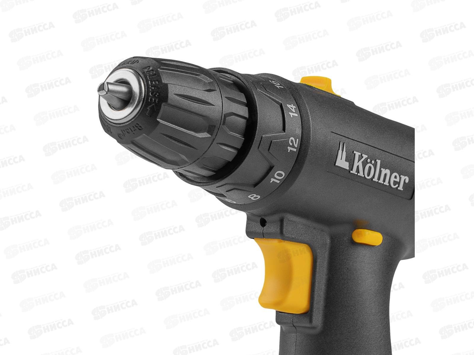 Дрель-шуруповерт аккумуляторная 12В, 0-350/0-1350, Kolner KCD12/2L  *10