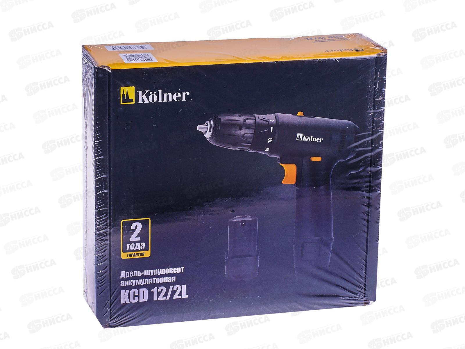 Дрель-шуруповерт аккумуляторная 12В, 0-350/0-1350, Kolner KCD12/2L  *10