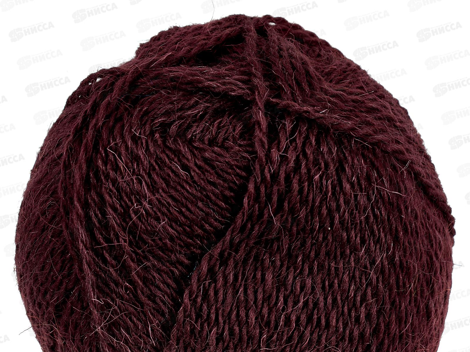 Пряжа Деревенская Т-бордо шерсть 100гр 250м 323