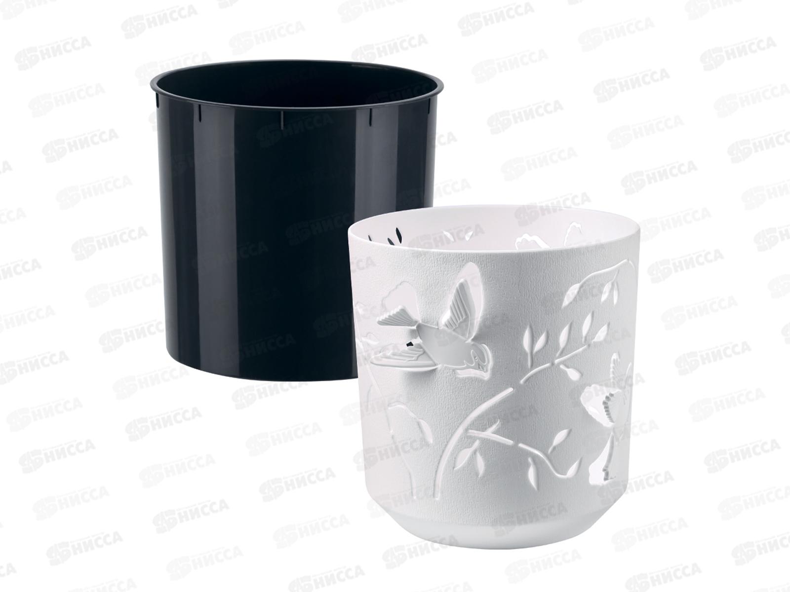 Кашпо &quotКолибри&quot 2,5л Белый/антрацит КШ-4649 *12