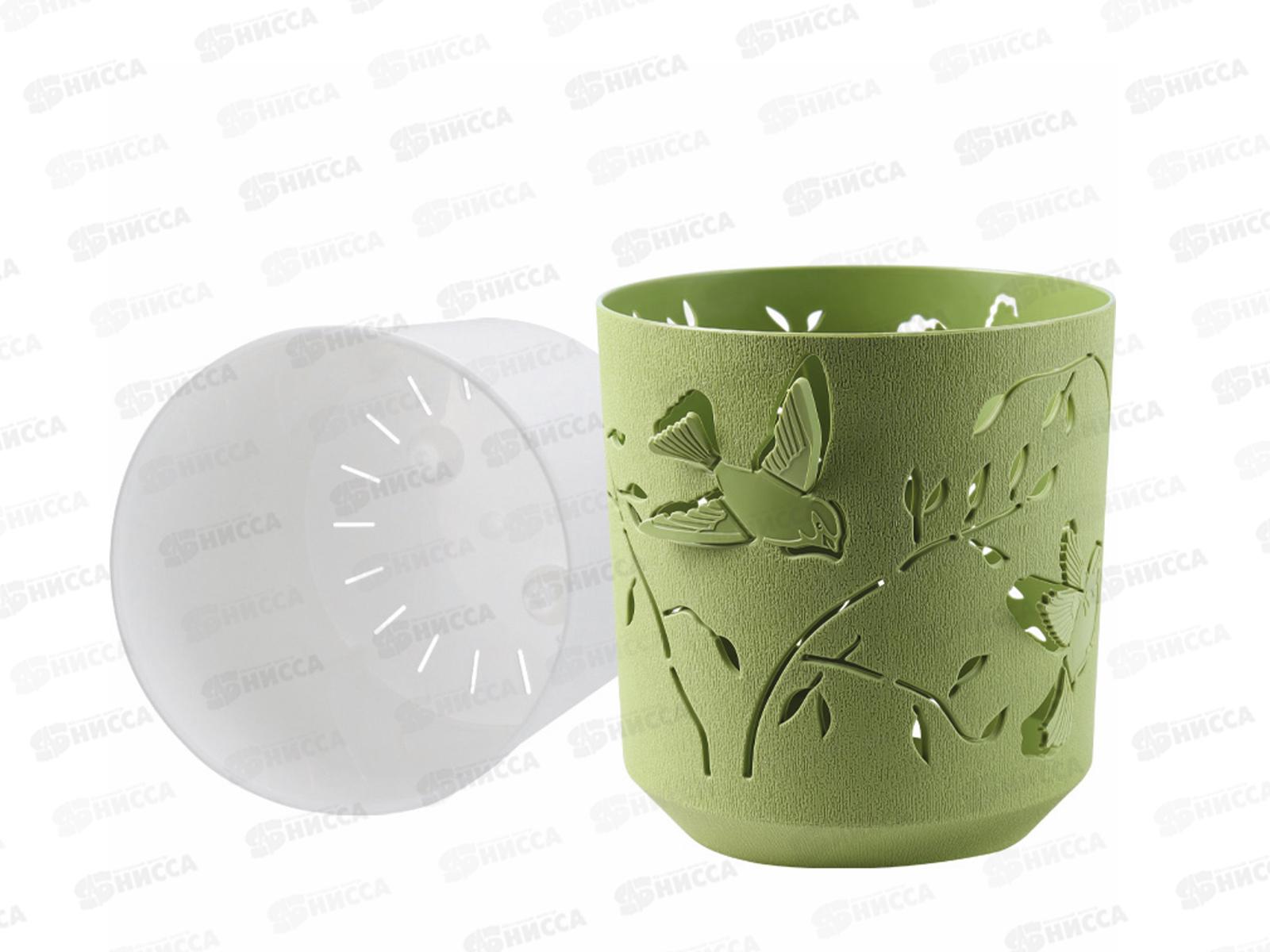 Кашпо &quotКолибри&quot 2,5л Оливковый/Белый КШ-4653 *12