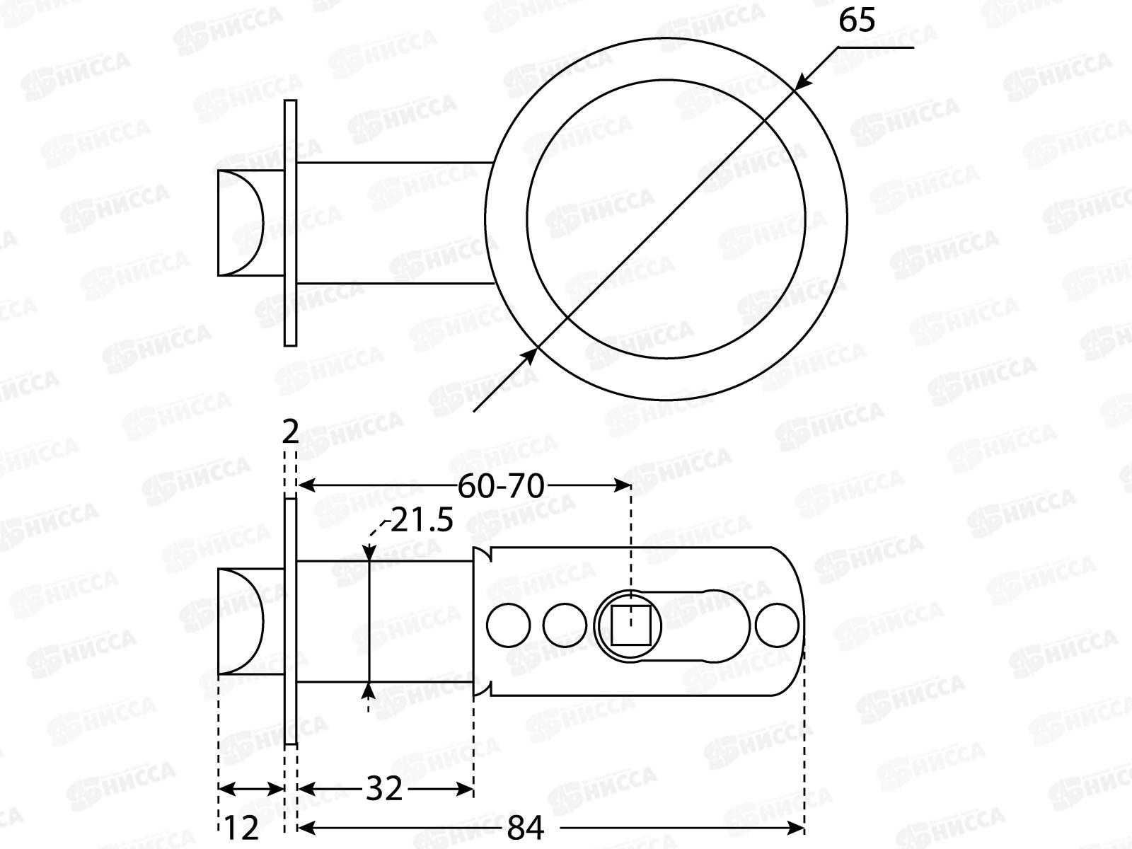 Защелка дверная Аллюр 5560 PB латунь *30 190