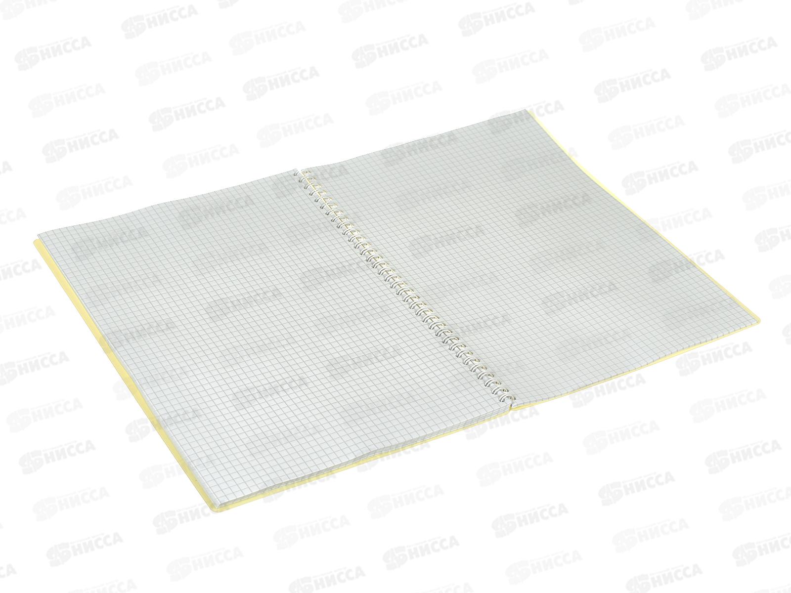 Тетрадь 80л кл. ПЛН А4 Pastel Collection Yellow, пластиковая обложка,  гребень, 3404 *15