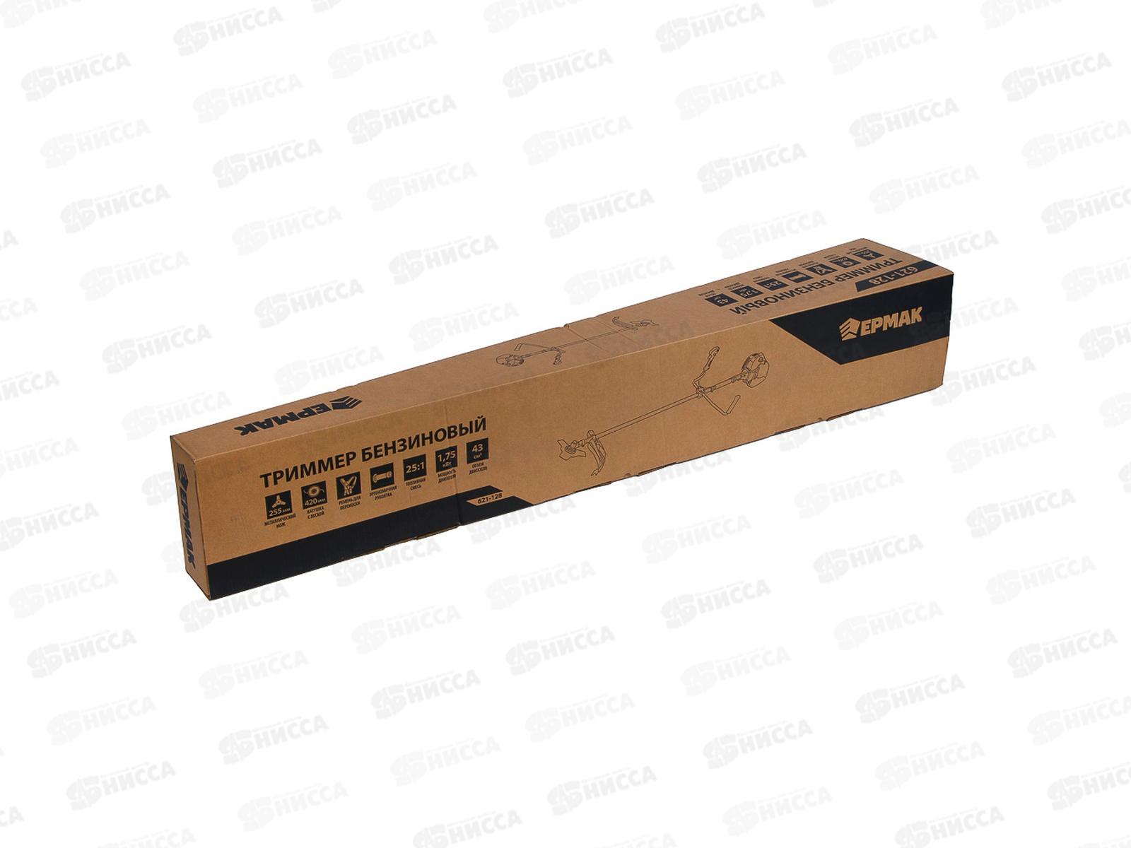 Триммер бензиновый, ЕРМАК 43см3 1,75кВт нож 255мм 621-128 г