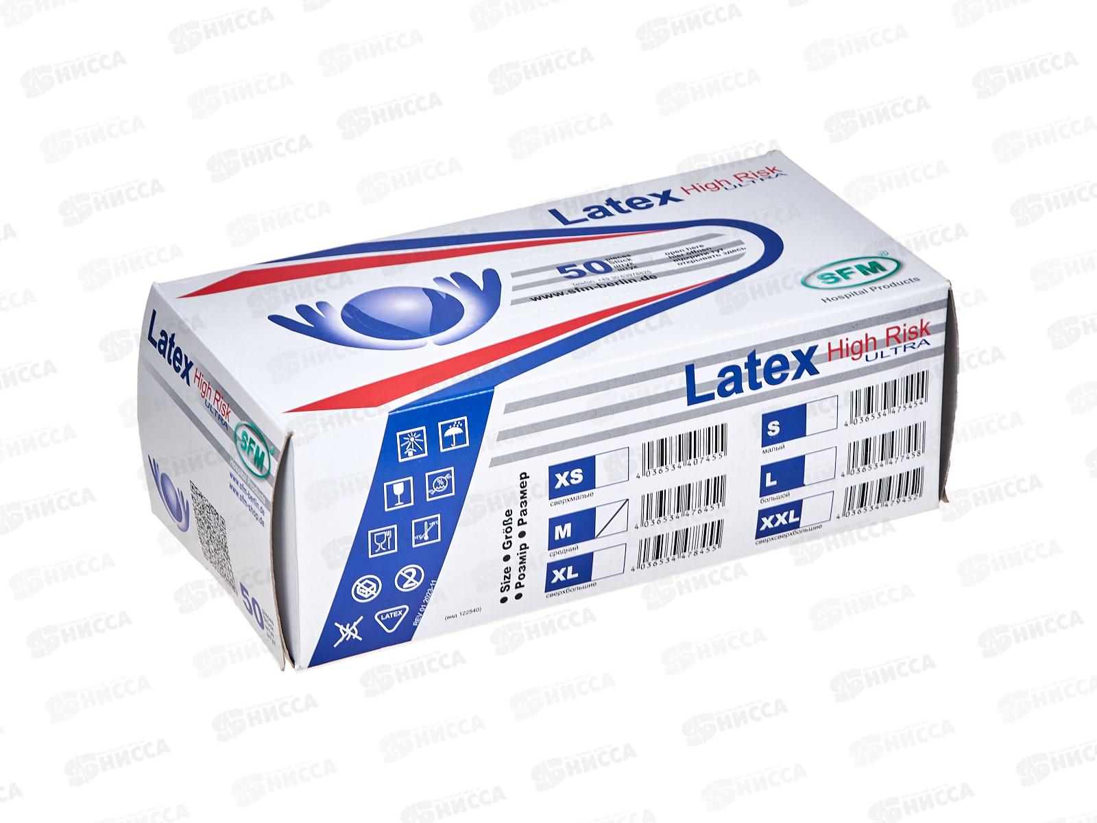 Перчатки HIGH RISK УЛЬТРА M(7-8),латекс 18г,н/стер.неоп.текст *1 Марка
