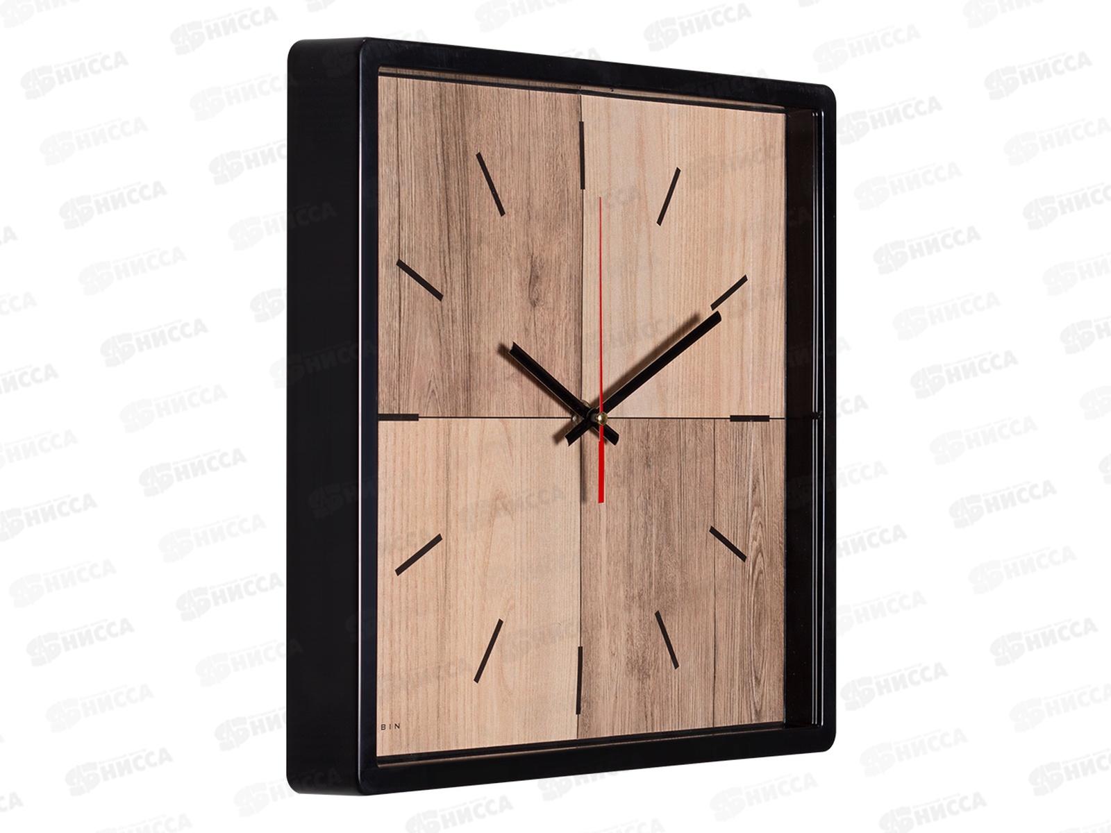 Часы настенные &quot21 Век&quot 3028-011 Два дерева квадрат 30х30см, корпус черн &quotРубин&quot