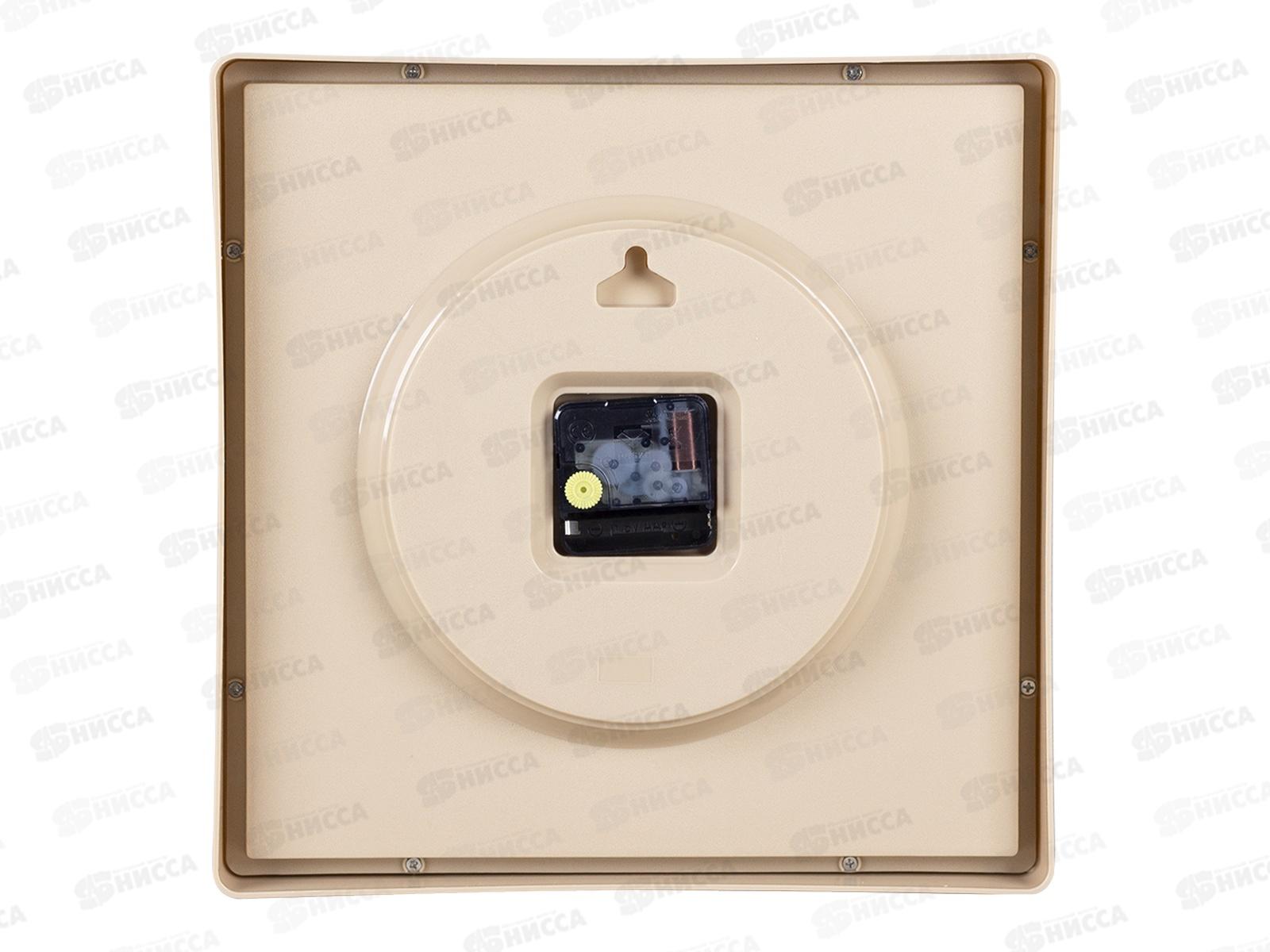 Часы настенные &quot21 Век&quot 3028-013  Арабеска квадрат 30х30см, корпус беж &quotРубин&quot