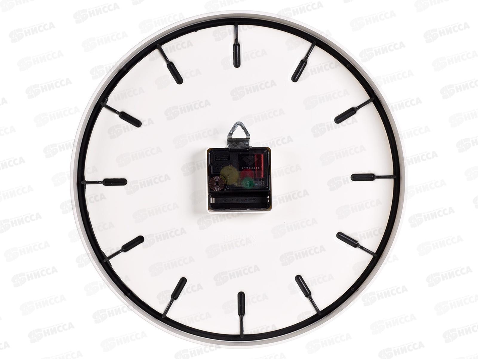 Часы настенные &quot21 Век&quot 3034-001 &quotКлассика&quot  Рубин d-30см корпус белый+черный