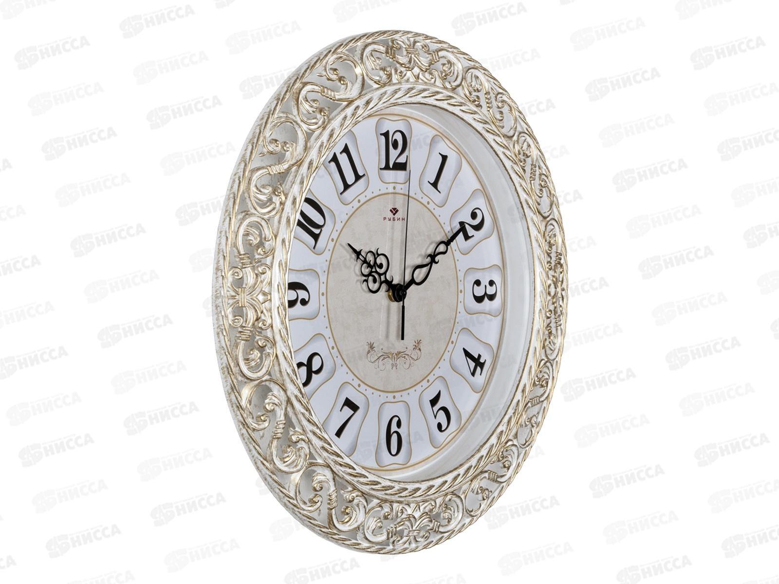 Часы настенные &quot21 Век&quot 4051-106 &quotКлассика&quot Рубин d-39,5см корпус белый с узором