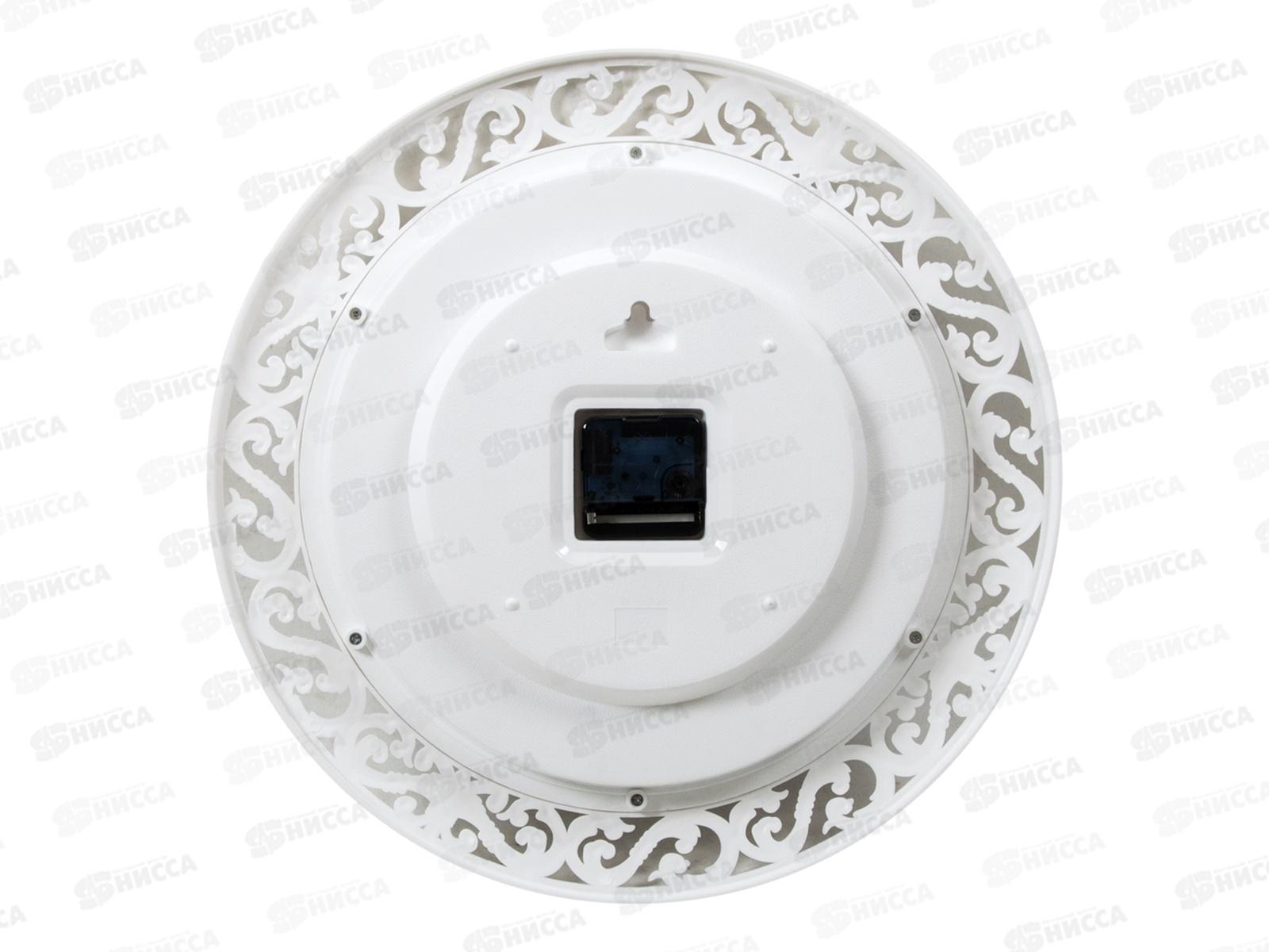 Часы настенные &quot21 Век&quot 4051-106 &quotКлассика&quot Рубин d-39,5см корпус белый с узором