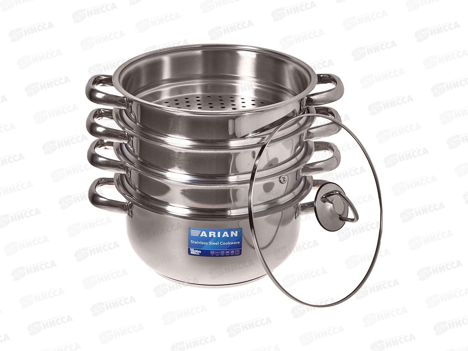 Мантоварка d24см 3секции со стеклянной крышкой 4KTСКК0524001 *4