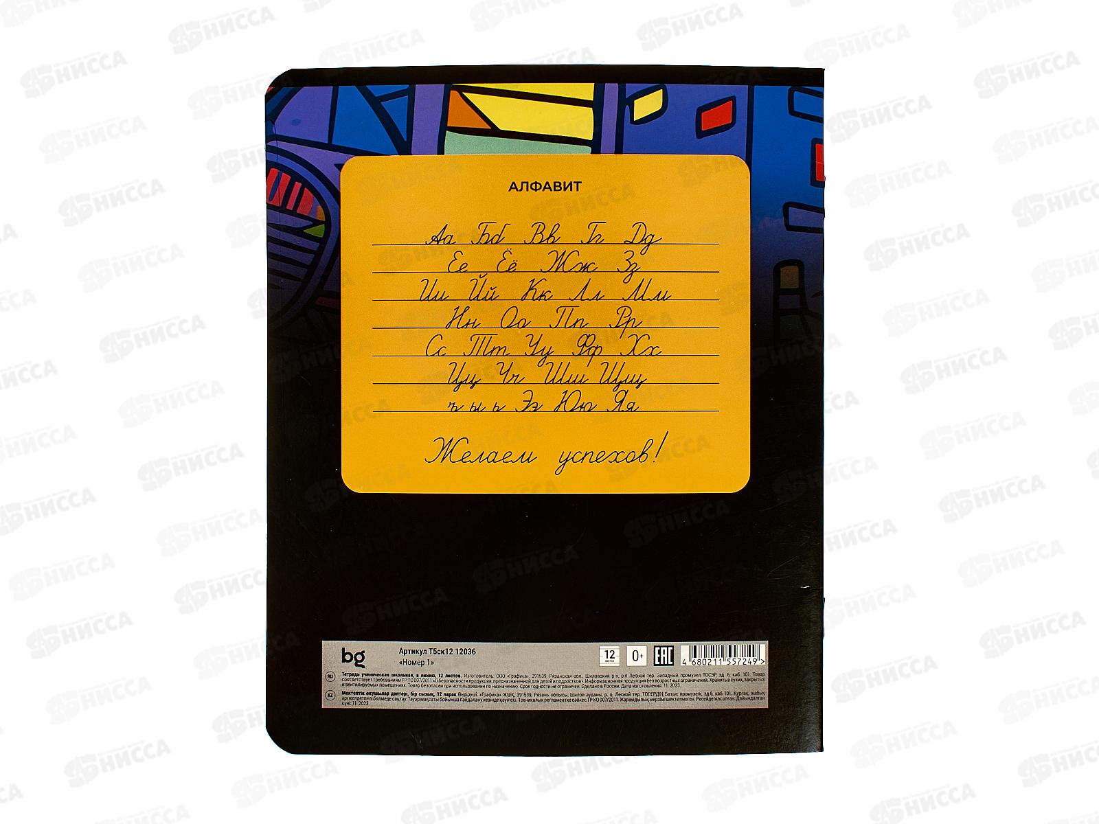 Тетрадь 12листов линия BG Номер 1 12036 *15/150