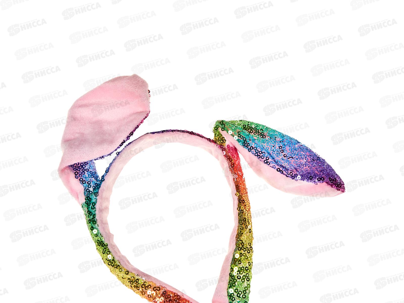 Ameli Ободок для волос детский Сподвиж ушками цветной 7710