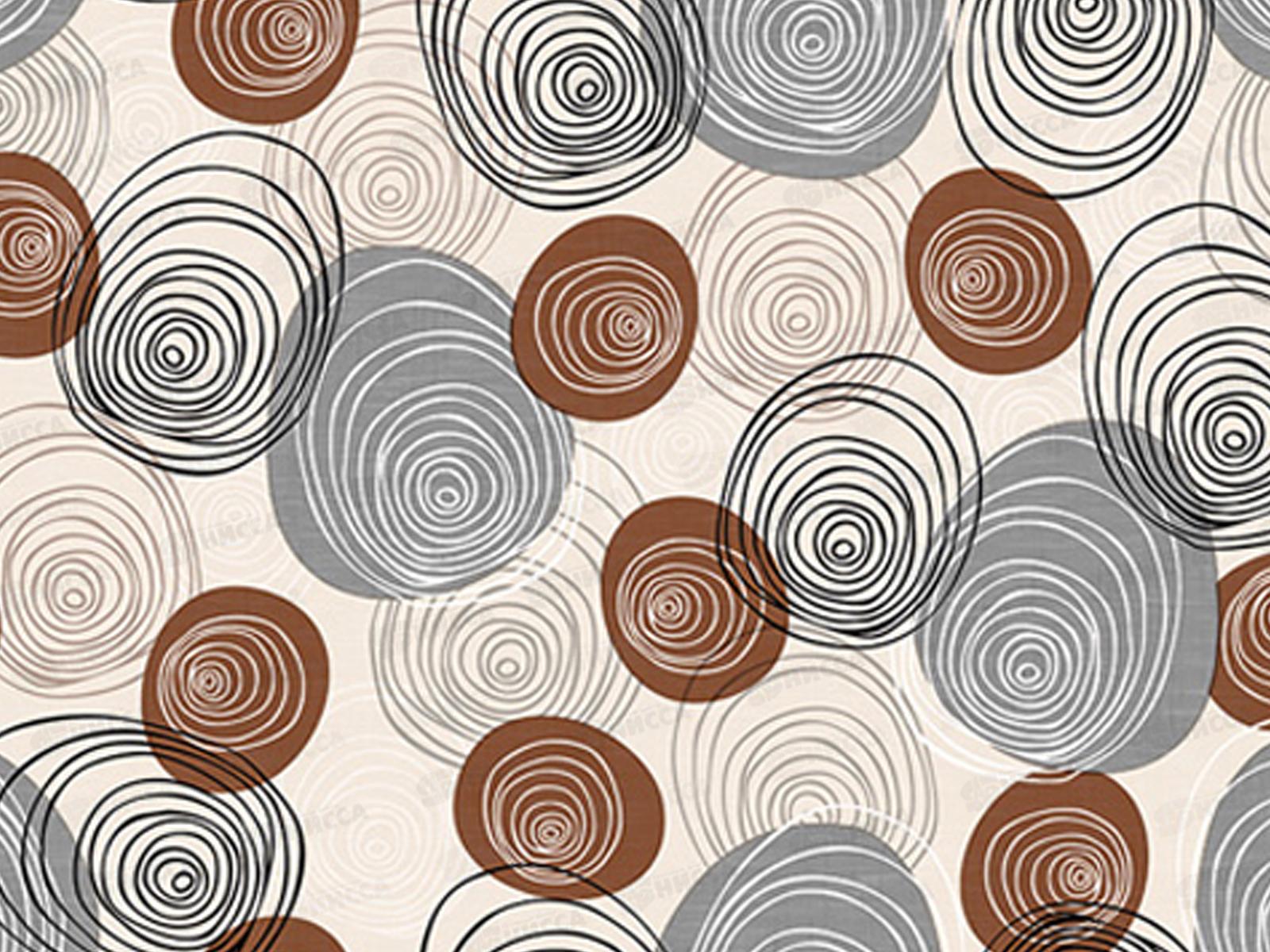 Клеенка на неткан основе ДЕКОРАМА 1,4*20м 104А круги серые на беж