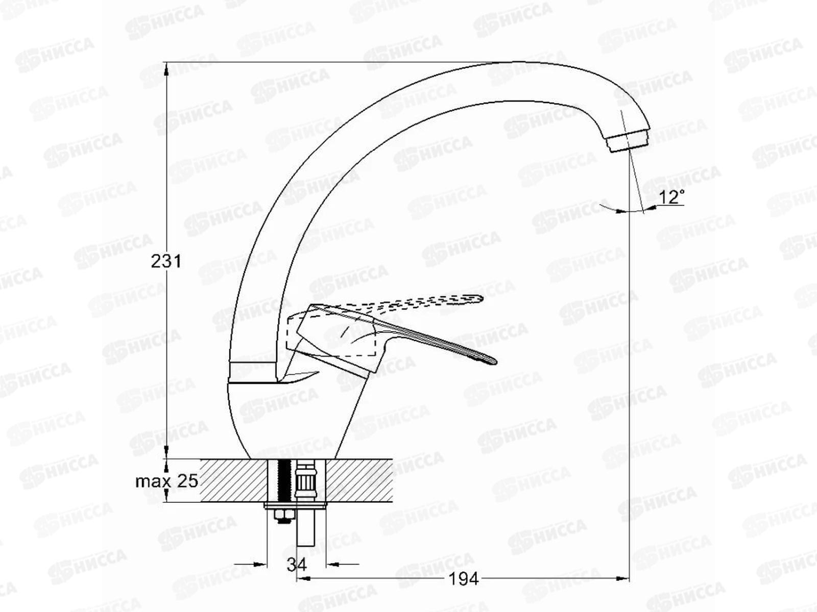 Смеситель для кухни SOLONE d40, LOP4-A043  *10