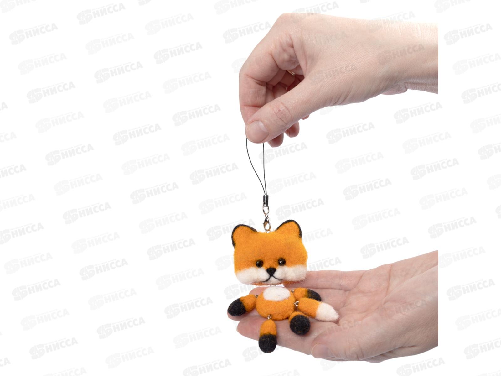 Валяние шерстью, брелок &quotЛисёнок&quot (подвижные детали) 05298