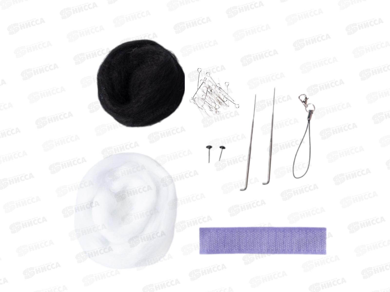 Валяние шерстью, брелок &quotПанда&quot (подвижные детали) 05297