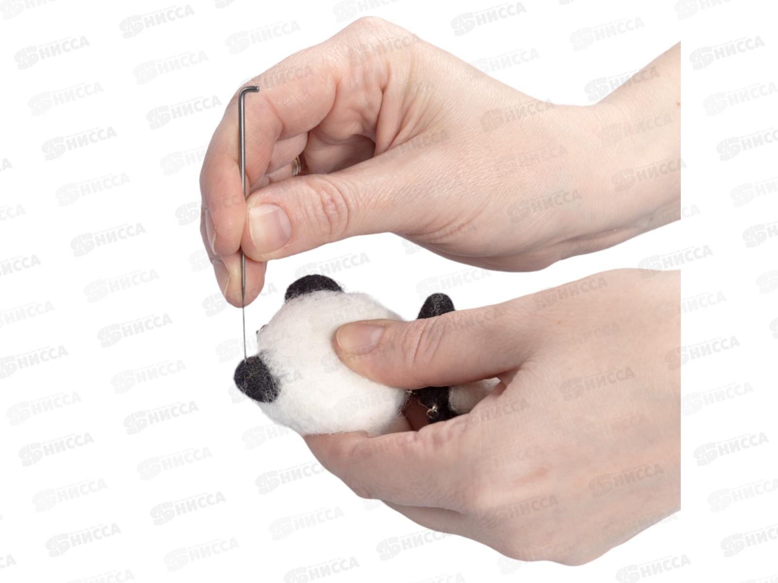 Валяние шерстью, брелок &quotПанда&quot (подвижные детали) 05297