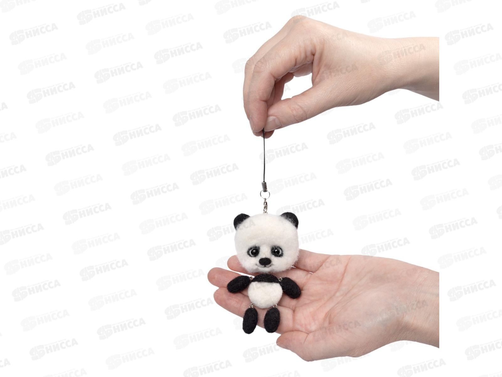 Валяние шерстью, брелок &quotПанда&quot (подвижные детали) 05297