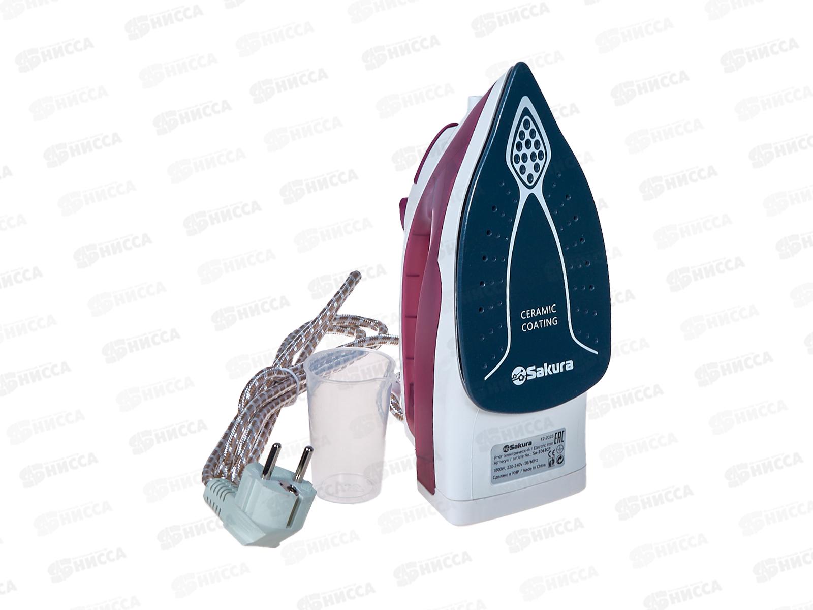 Утюг электрический SA-3062CP 1800Вт керамика самоочиститель