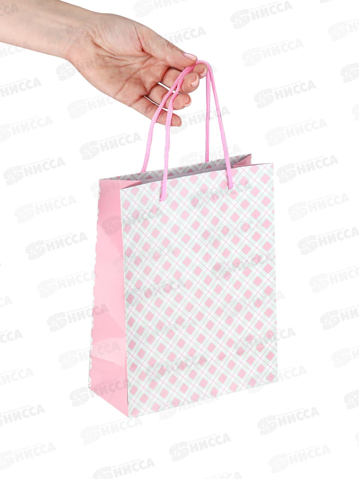 Пакет подарочный MI 18х23х8см Нежно розовый, ППК-4368 *12