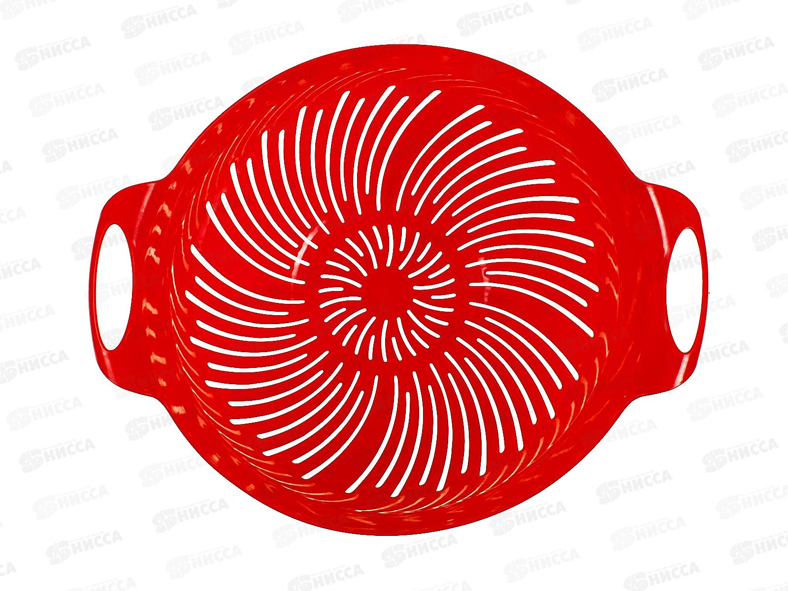 Дуршлаг 3,5л с ручкой красный *20  ИНТ