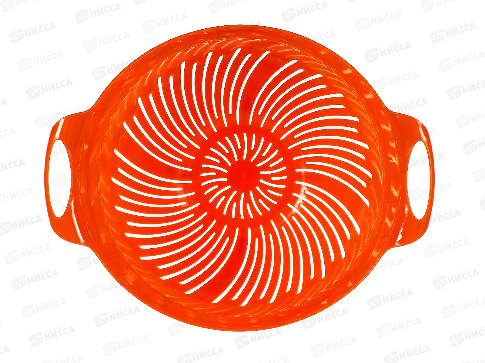 Дуршлаг 3,5л с ручкой оранжевый *20  ИНТ