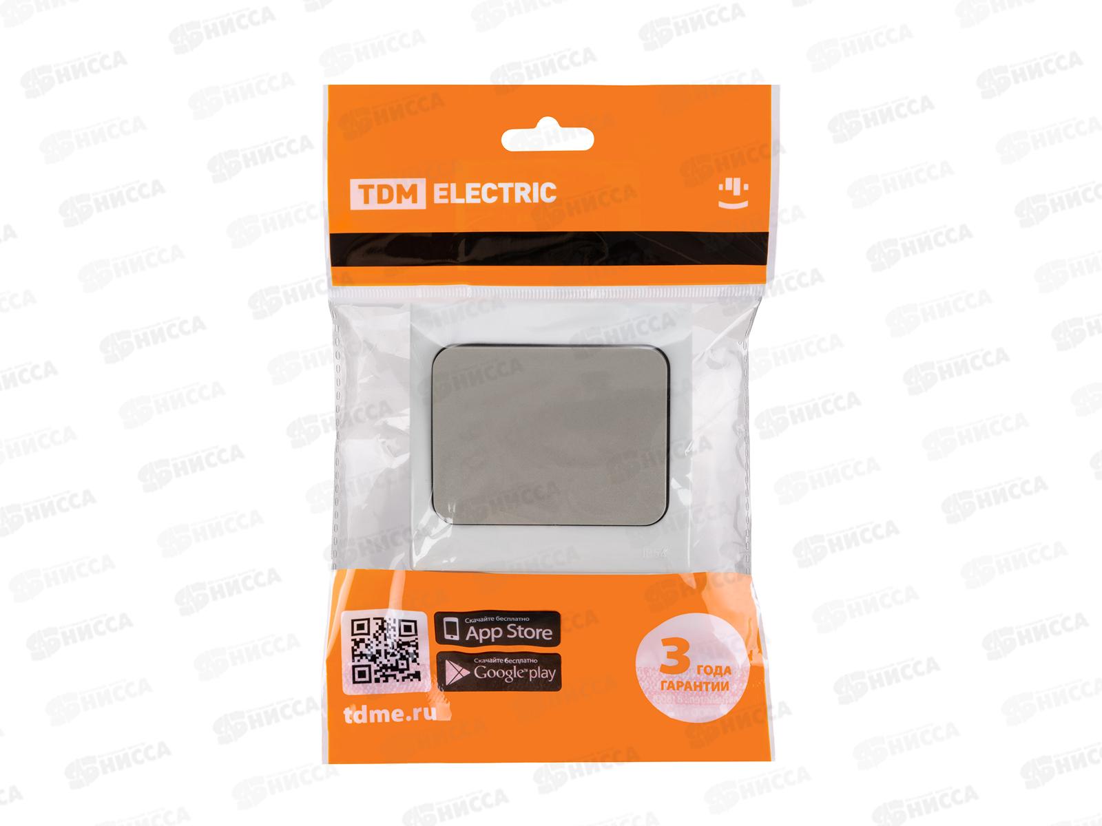 Выключатель TDM 1-клавиша  открытая установка, IP54 10А &quotВуокса&quot серый 0101