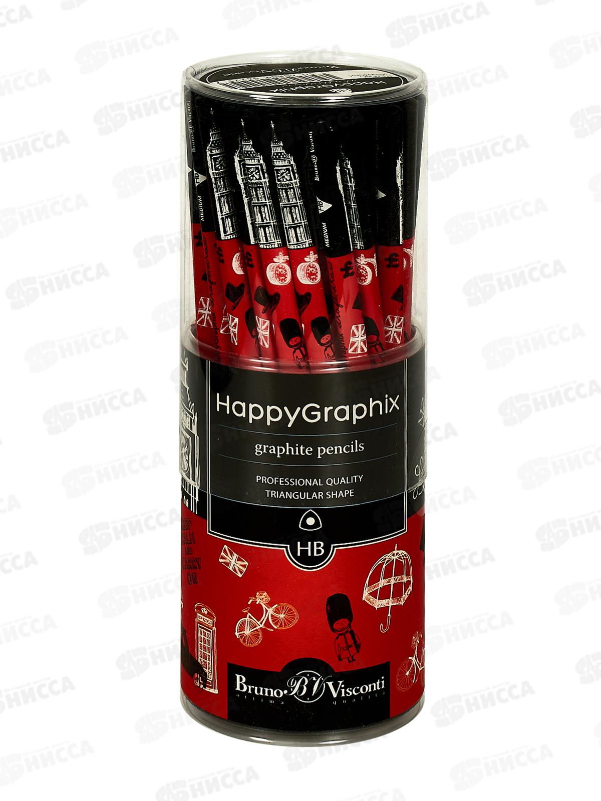 Карандаш чернографитный Happy Graphix Романтич путеш. Лондон НВ 21-0030/51 *50/300