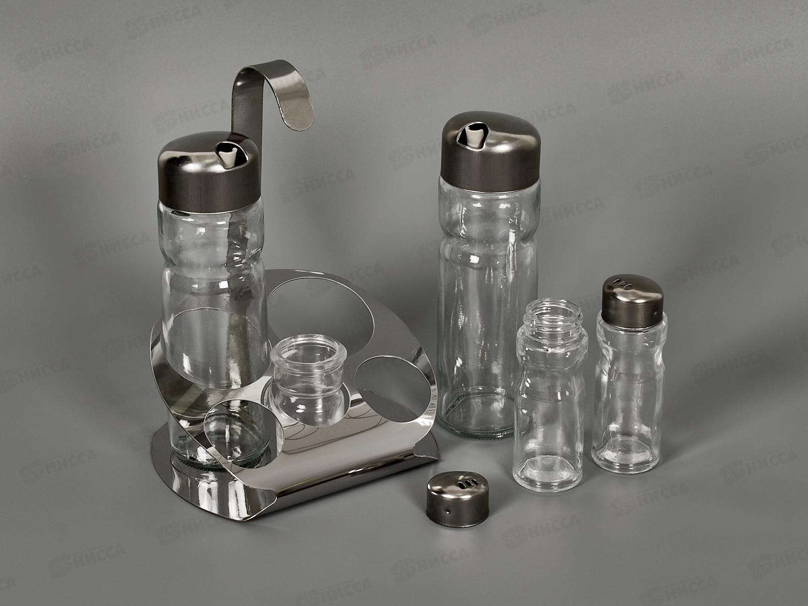 Набор емкостей для специй 60мл*2+150мл на подставке 323-81 *1/36