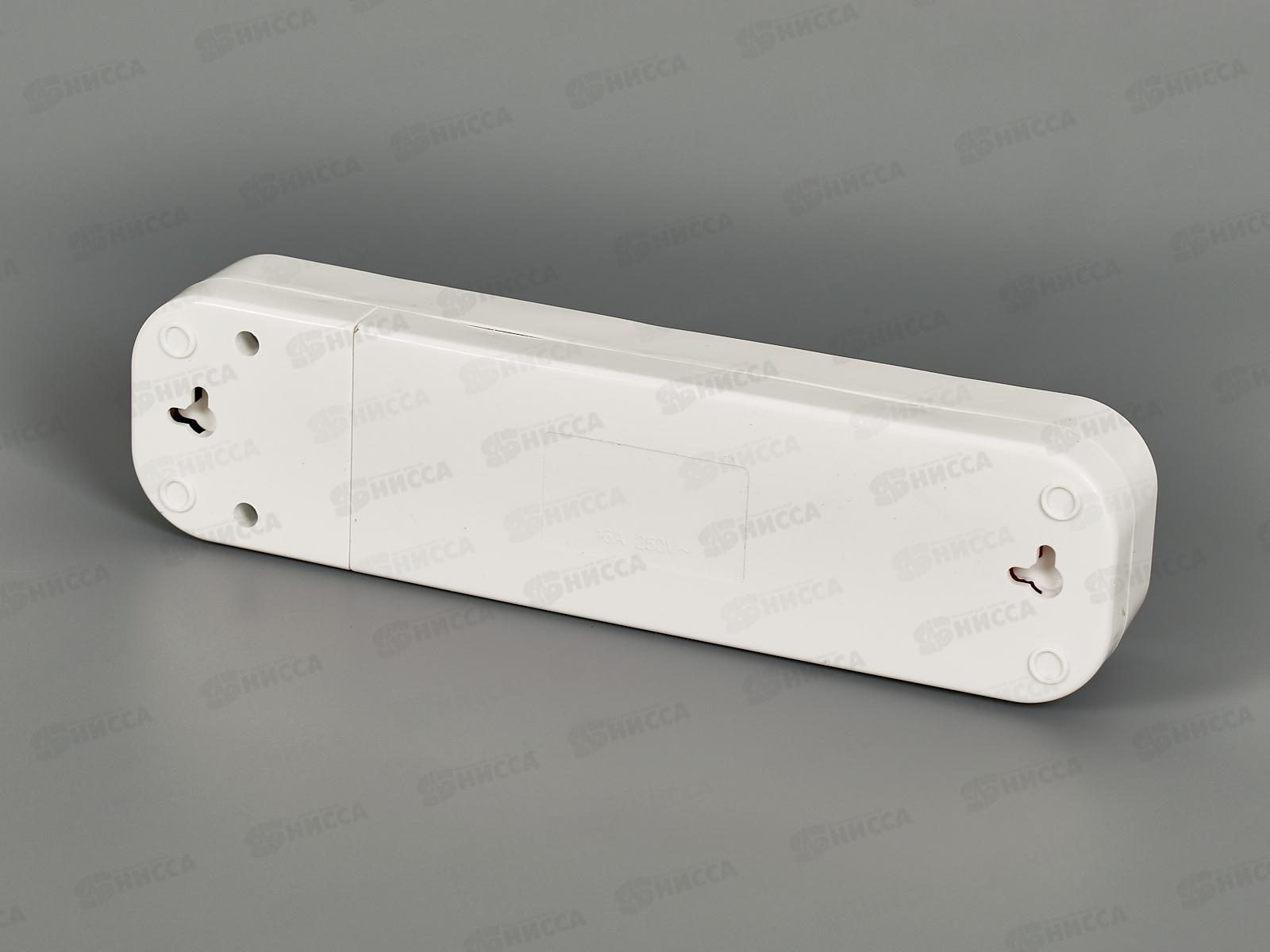 Колодка ПРОГРЕСС  с заземлением  4 розетки  с выключателем, белая  *10/50