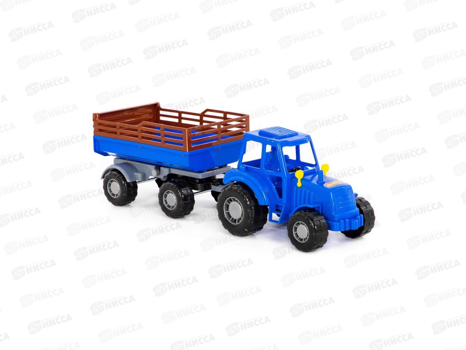 Трактор &quotМастер&quot(синий) с прицепом №2 (в сеточке) 84781 *6