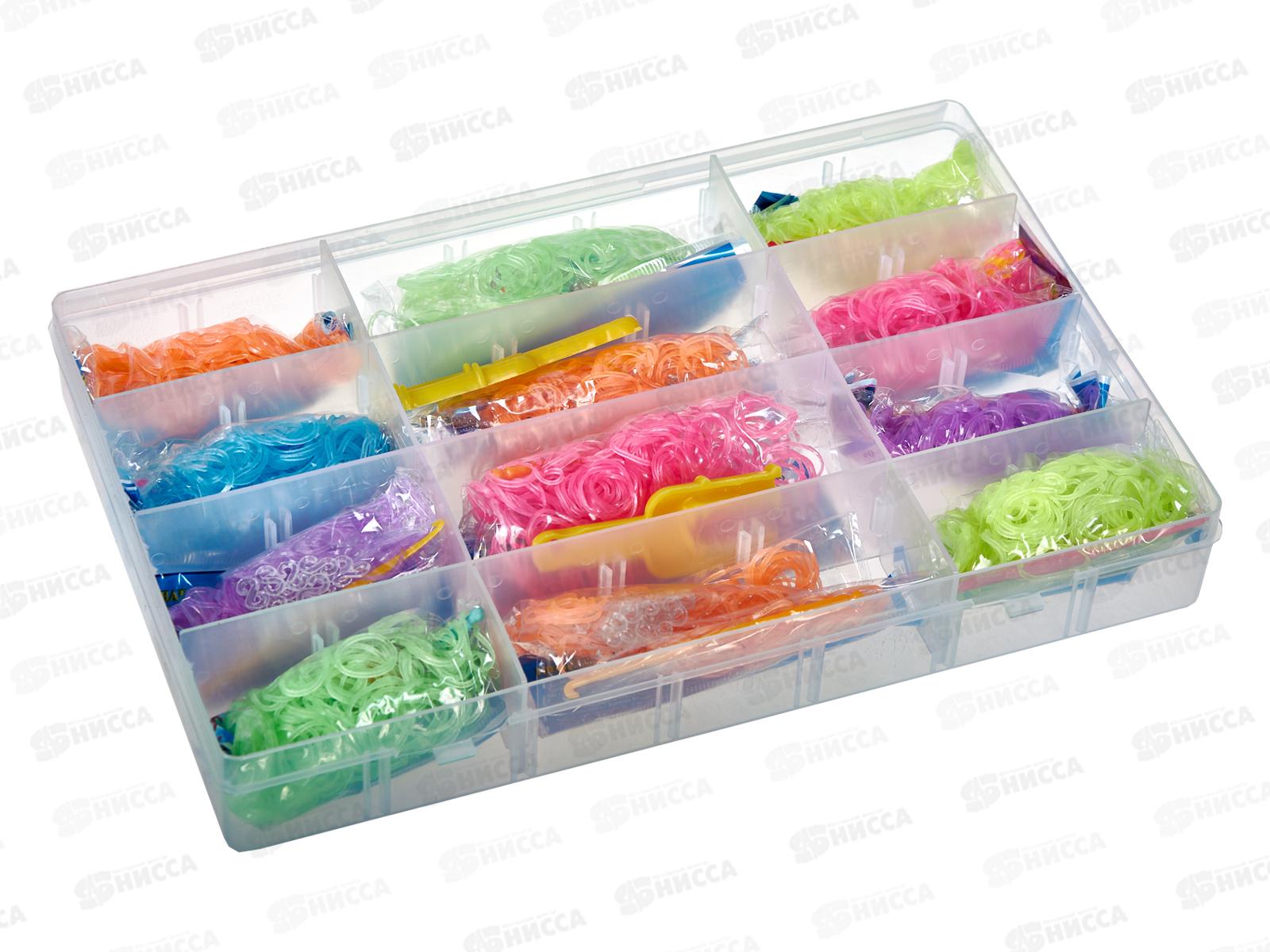 Набор резинок для плетения браслетов светящиеся TZ-32103 (2400шт)+рогатка/ключок