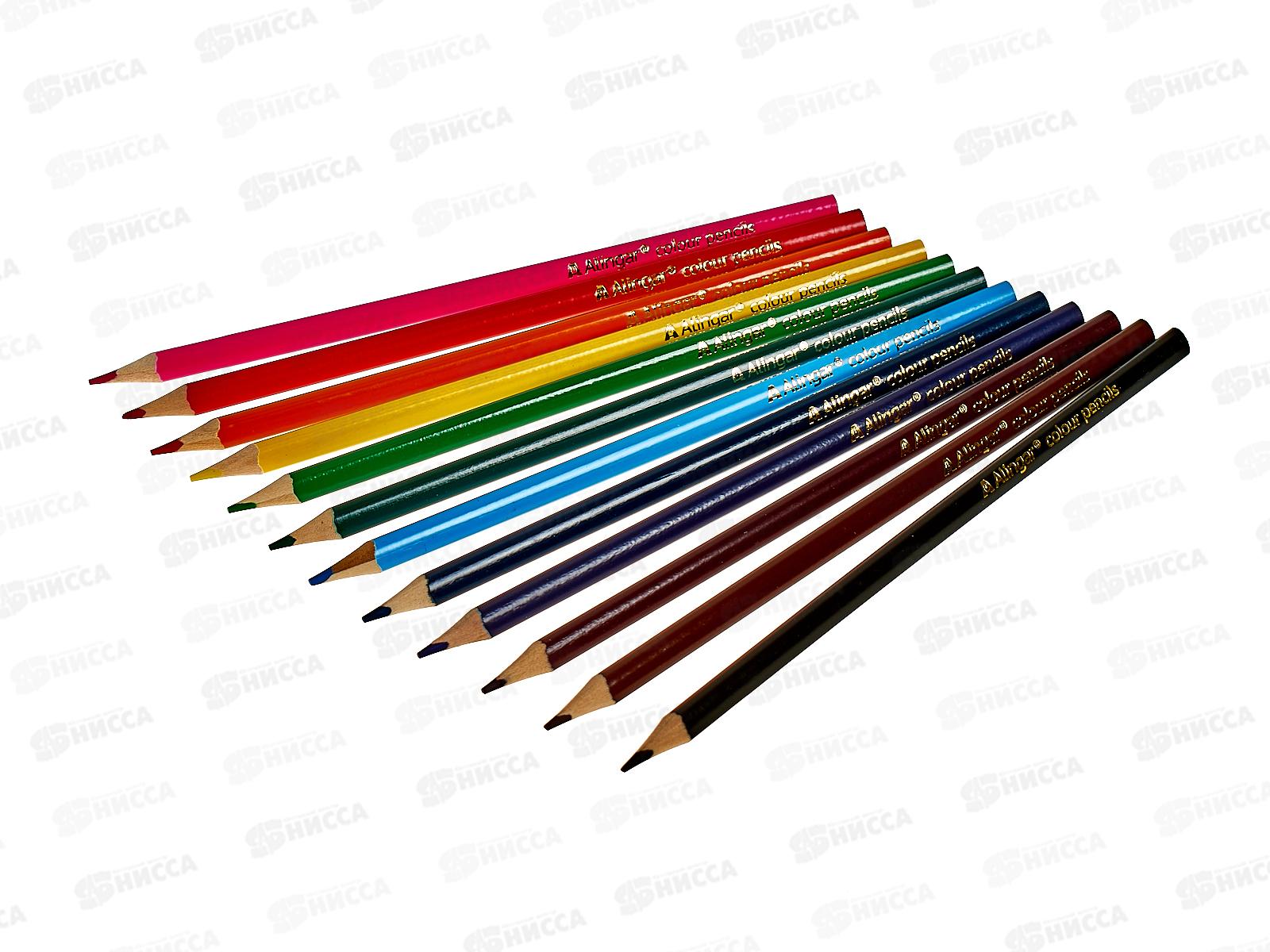 Карандаши 12 цветов Alingar Мульт-машины, трехгранные, AL9059-12*12