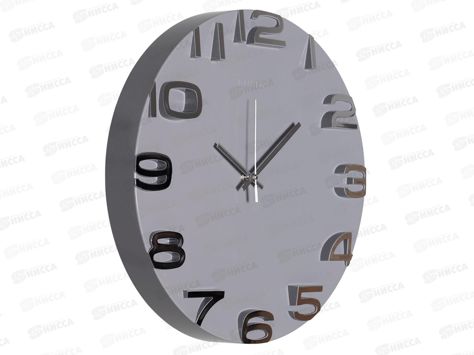 Часы настенные &quot21 Век&quot 3430-002 34,5см Классика Рубин серый+серебро