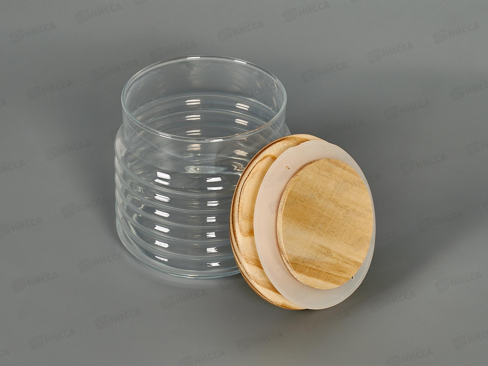 Банка для сыпучих продуктов с деревянной крышкой Babylion 660мл 43163