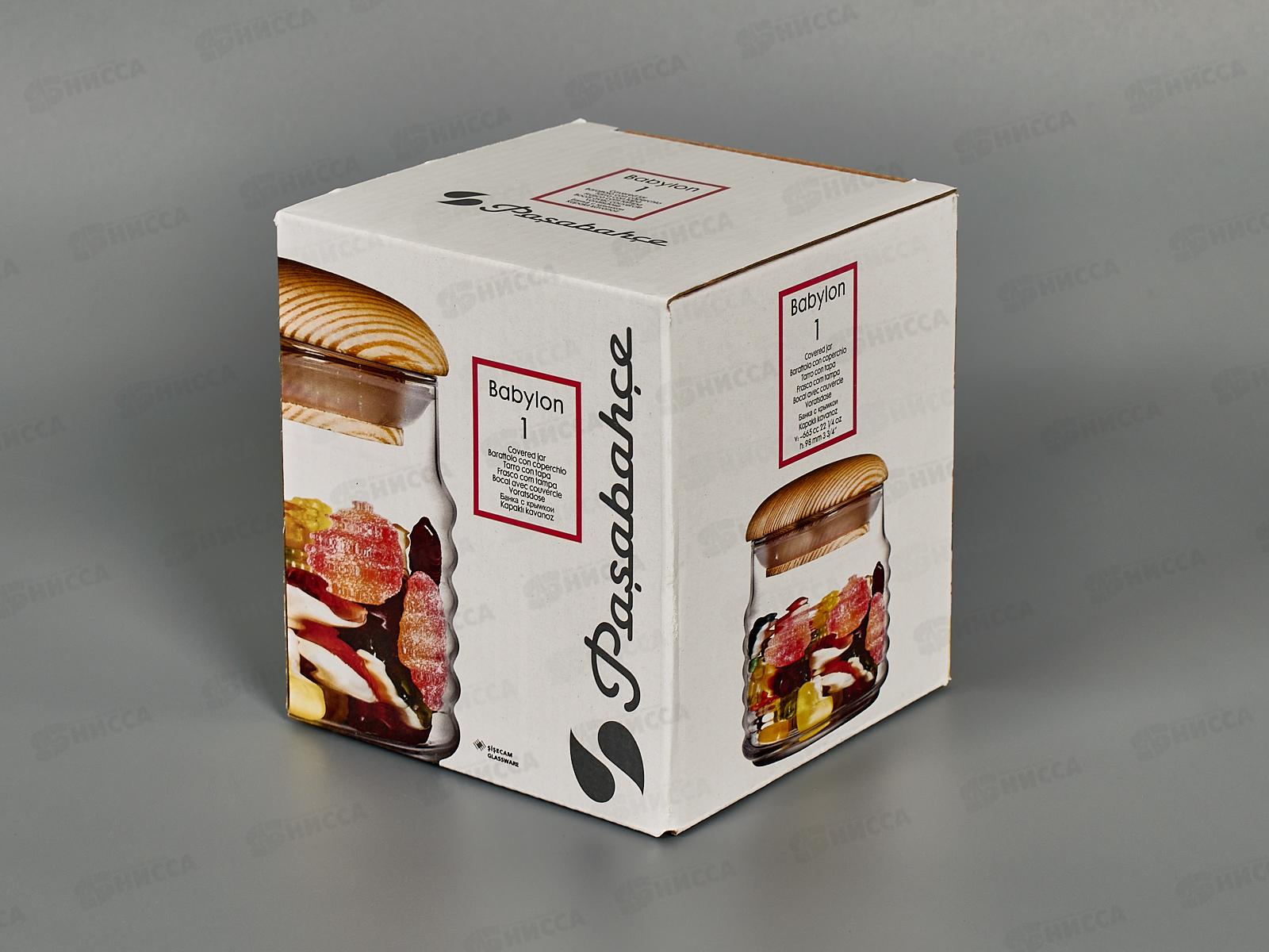 Банка для сыпучих продуктов с деревянной крышкой Babylion 660мл 43163