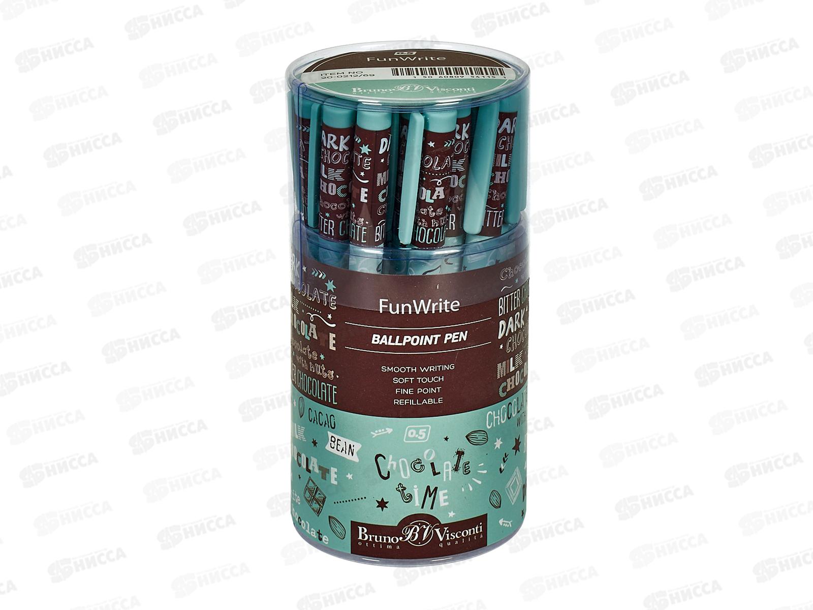 Ручка шариковая  B.V. FunWrite Coffe Time.Мятный капучино, синяя,20-0212/69 *24