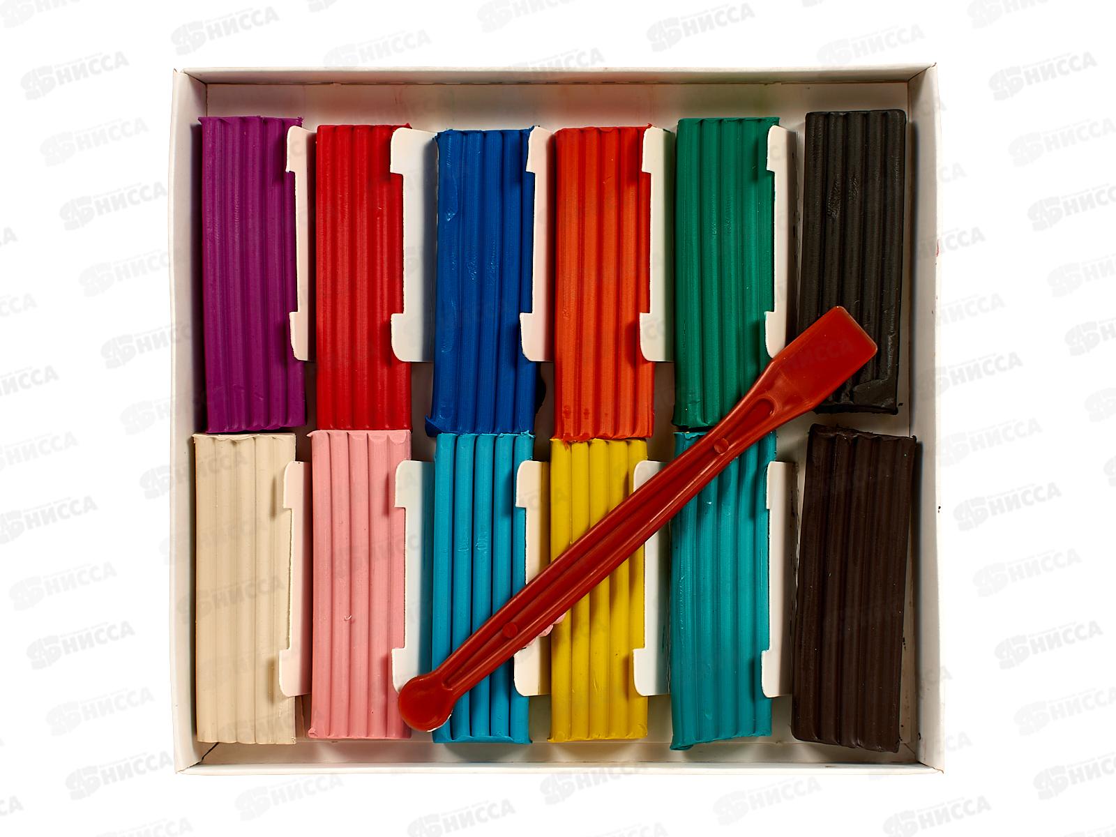 Пластилин 12цветов 180г МП, Енот на Аляске, 10235  *16