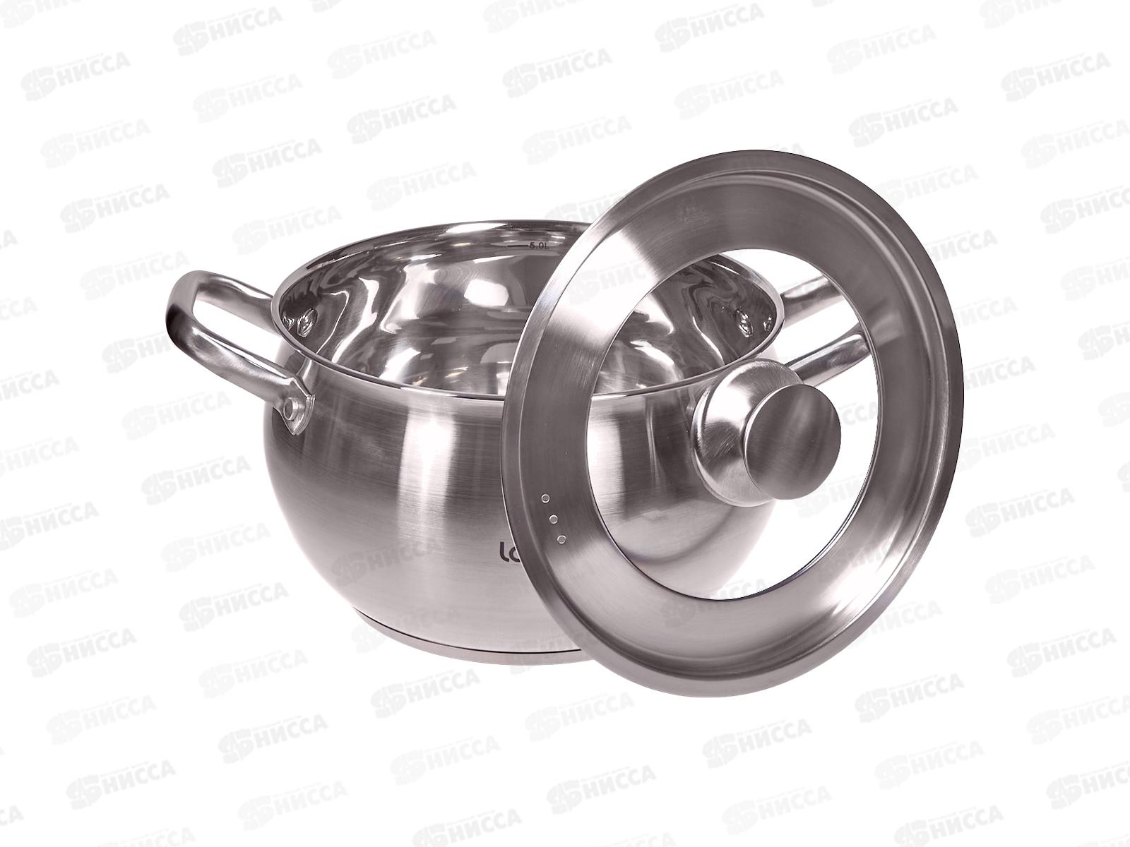 Кастрюля Токио 22х13,5см 5.4л, индукционное дно, крышка LR02-264